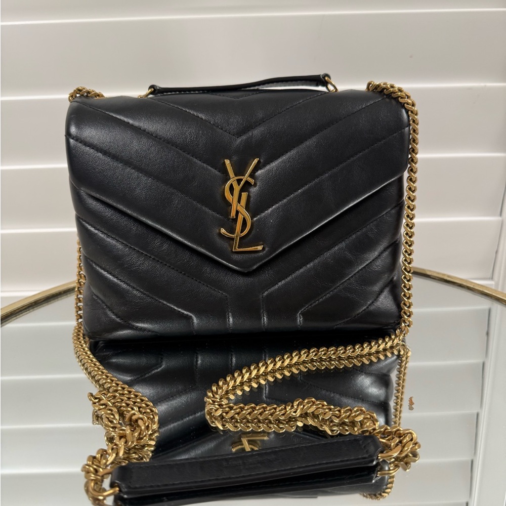 Saint Laurent Loulou Shoulder Bag Matelasse Chevron Leather Small